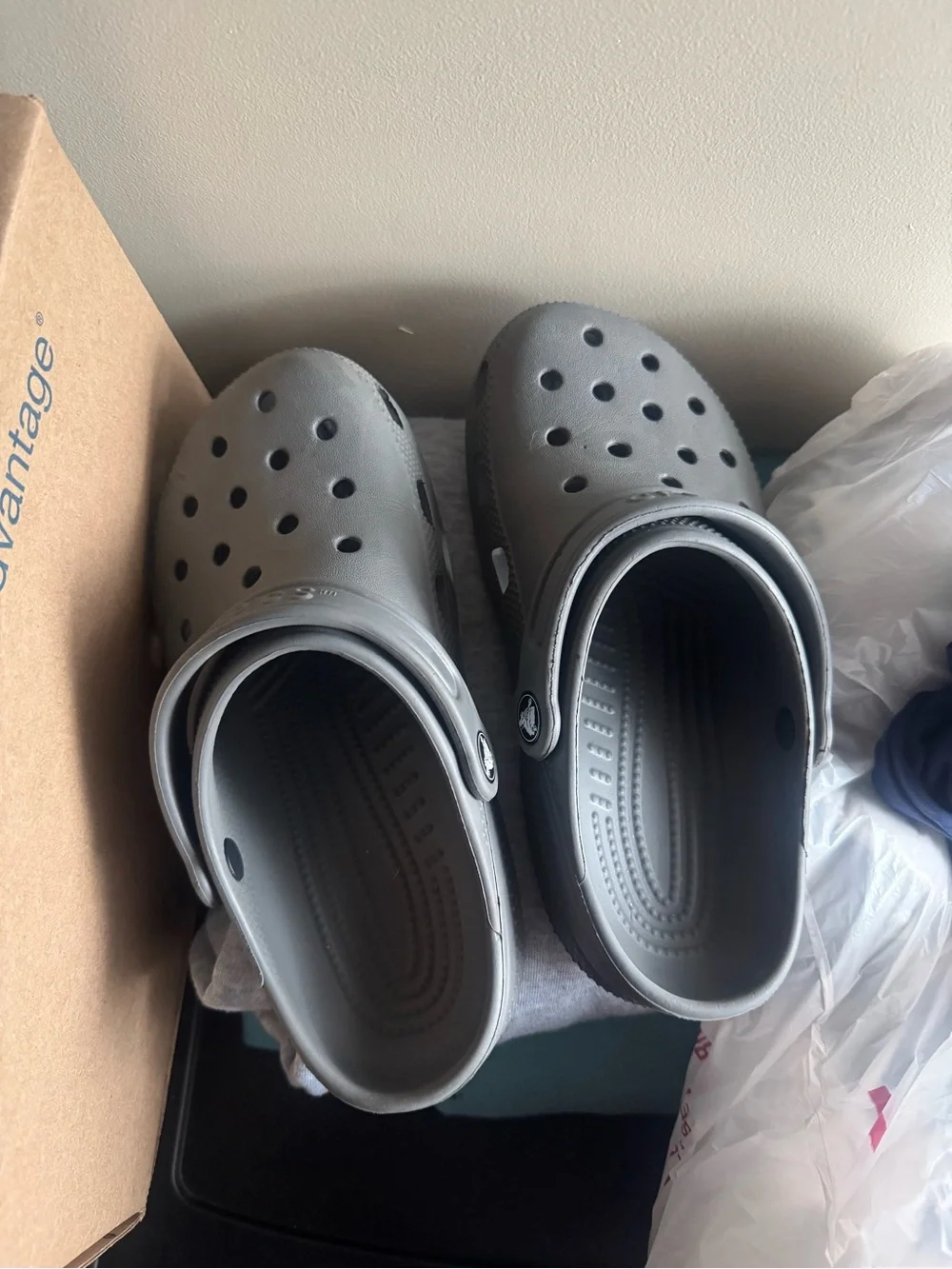 Kids Grey Slip-On Clog Shoes